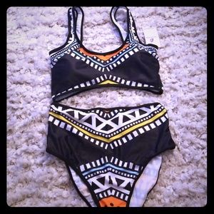 Tribal high waisted swimsuit